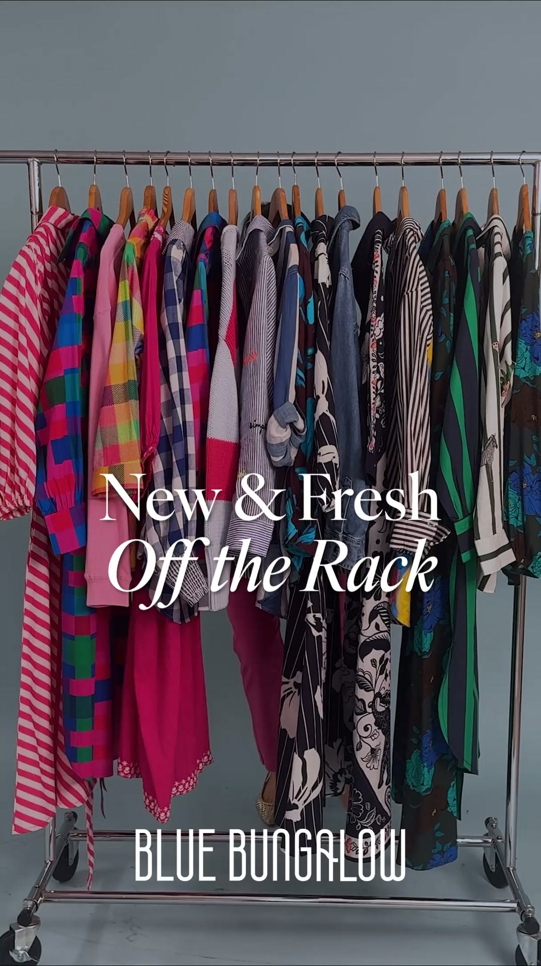 Blue Bungalow Facebook ad: New & Fresh Off the Rack