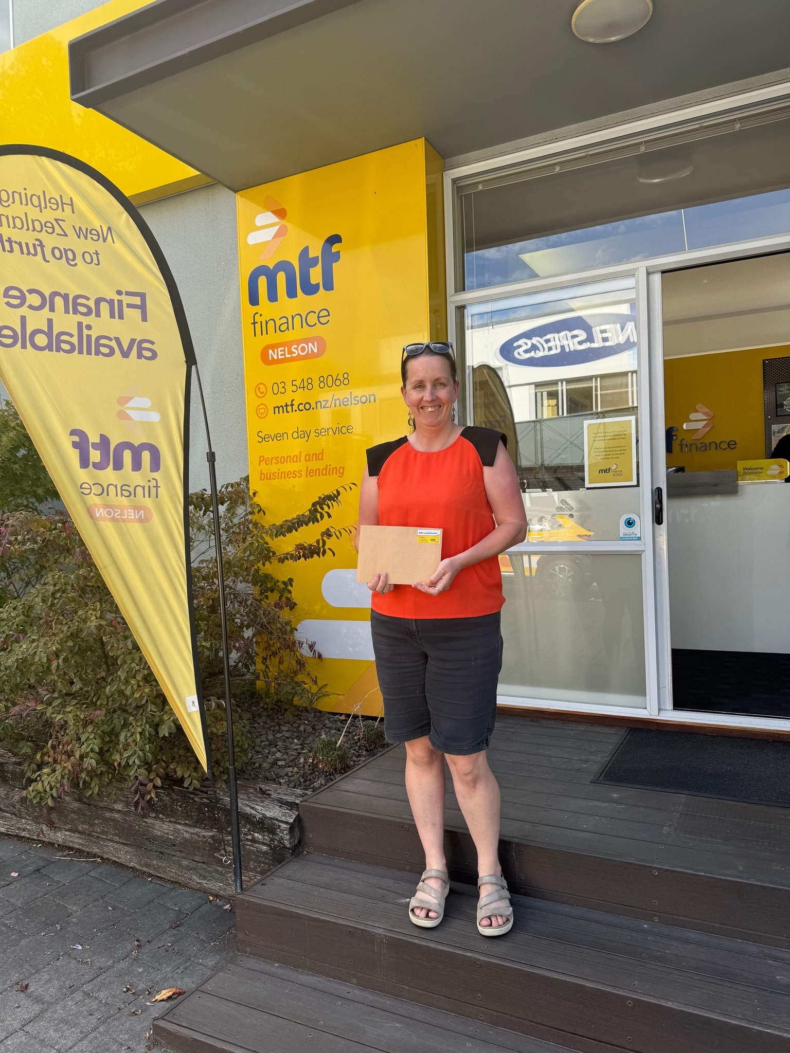 MTF Finance Nelson Facebook ad: Congratulations to Cindy who won our Outpost Supplies…