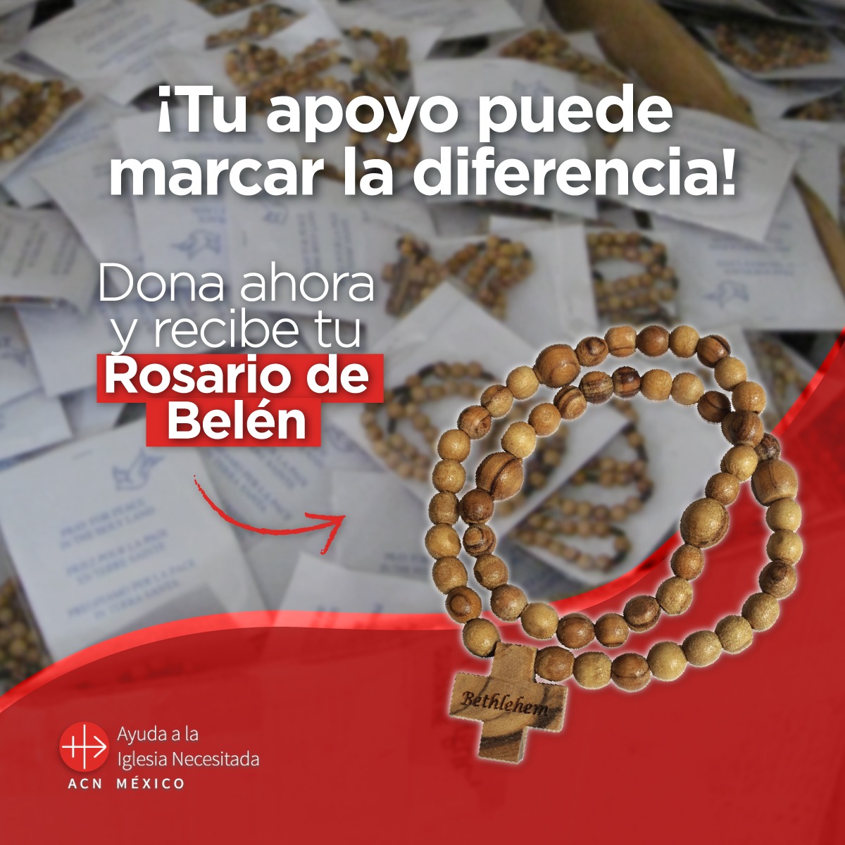Ayuda a la Iglesia Necesitada - ACN México Facebook ad: PIDE UN ROSARIO DE BELÉN HOY