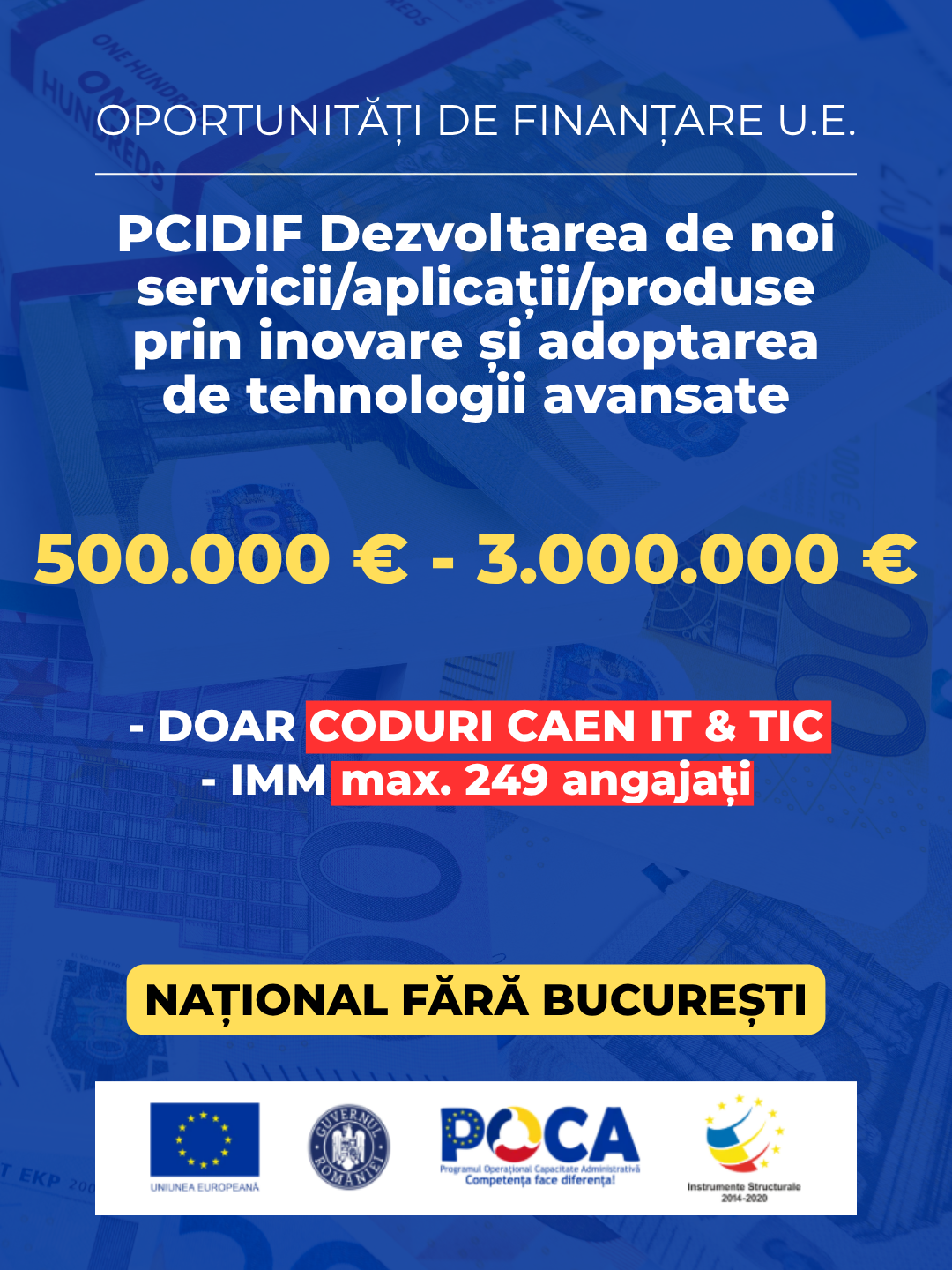 Todos & Company Facebook ad: PCIDIF: de la 500.000 euro pana la 3.000.000 euro