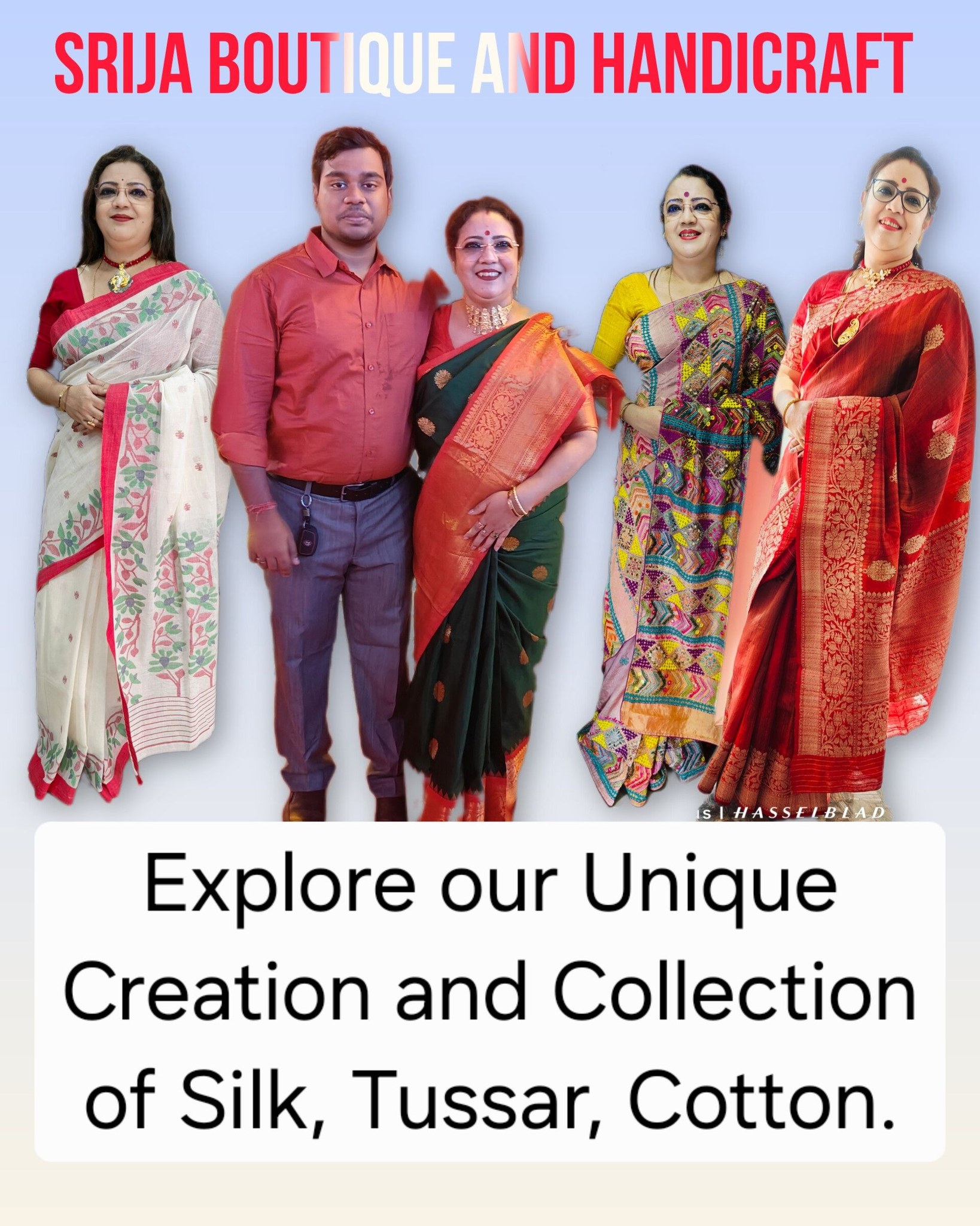 SRIJA Boutique and Handicrafts Facebook ad: follow this page for excusive elegant authentic sarees…