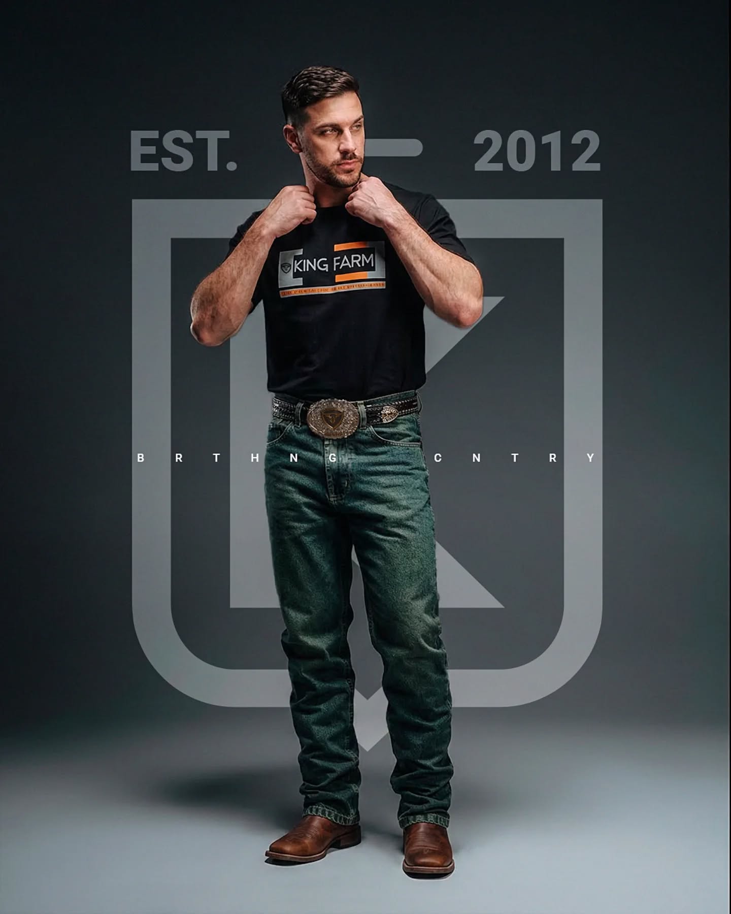 King Farm Jeans Facebook ad: Produtos de resistência para homens de resistência.