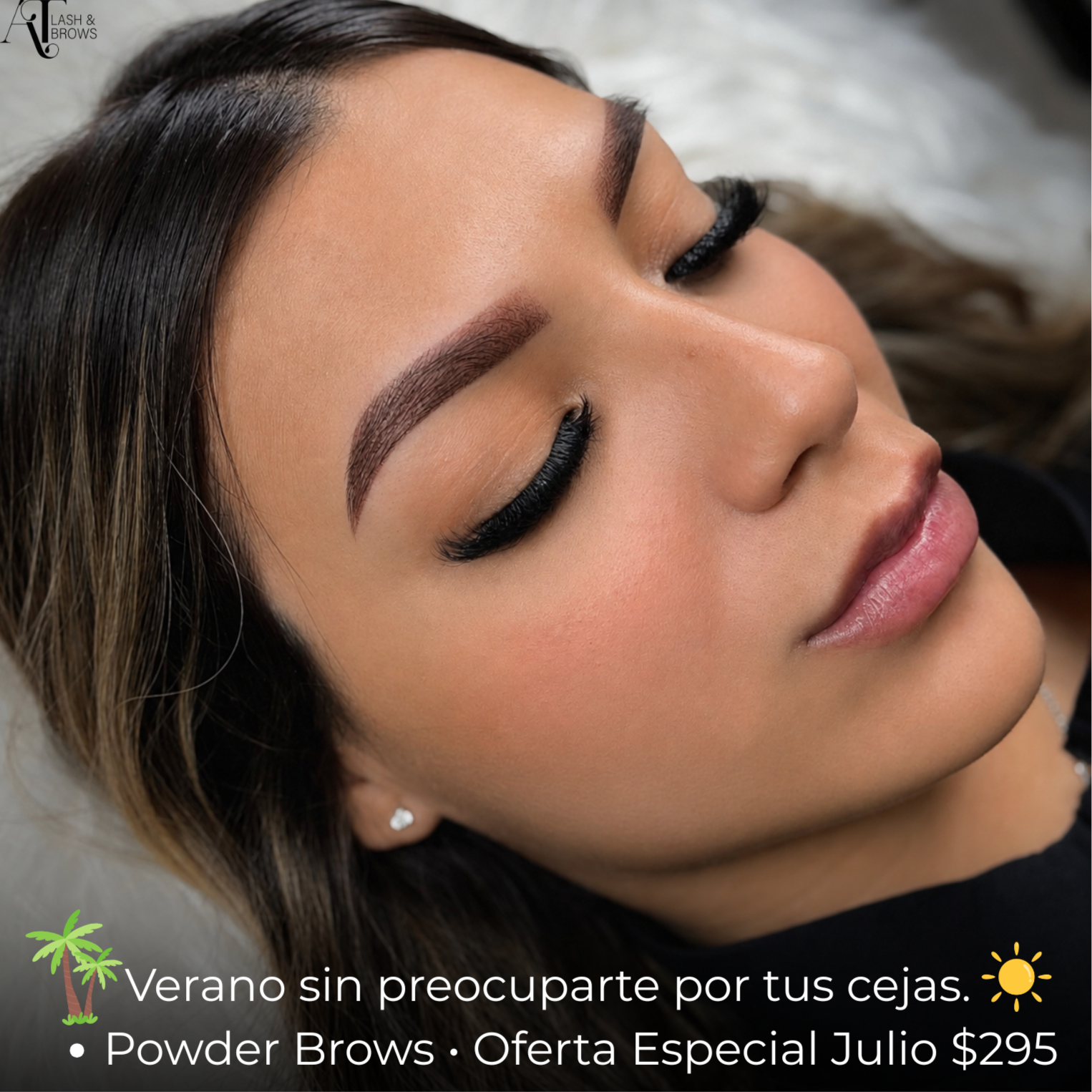AT LASH & BROWS Facebook ad: Cejas naturales por hasta 2 aΓ±os