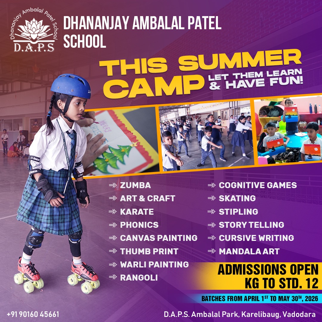 Dhananjay Ambalal Patel School Facebook ad: SUMMER CAMP @ DAPS!
