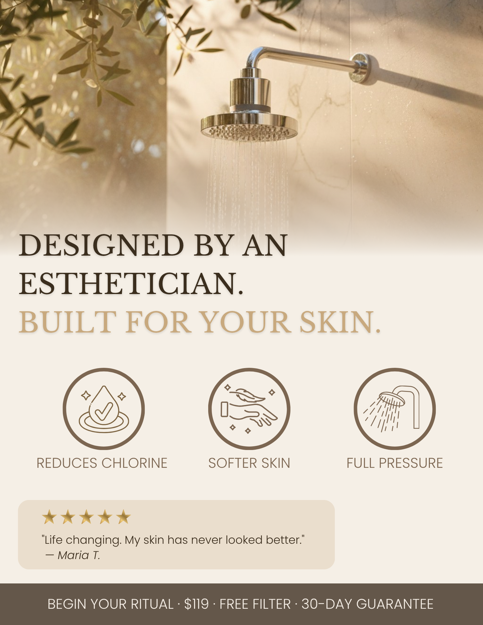 Cloak & Sage Facebook ad: Designed By An Esthetician. Built For Your Skin.