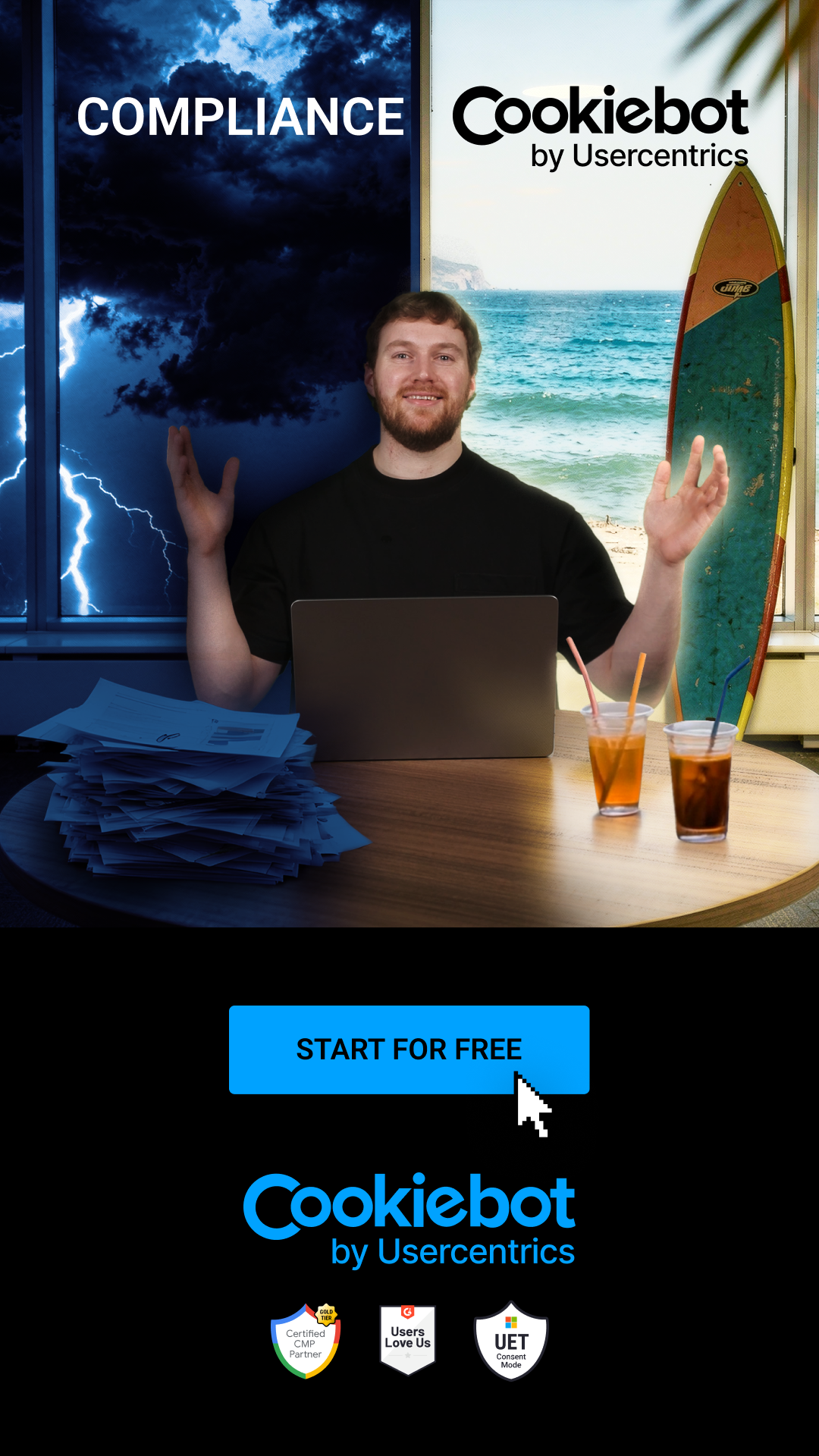 Cookiebot CMP Facebook ad
