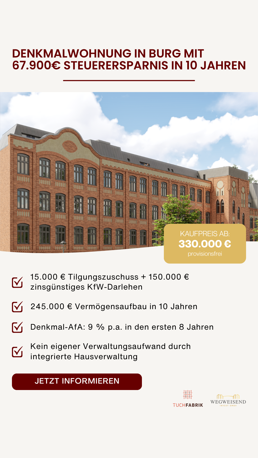 Wohnquartier Tuchfabrik Facebook ad from Jul 24, 2026