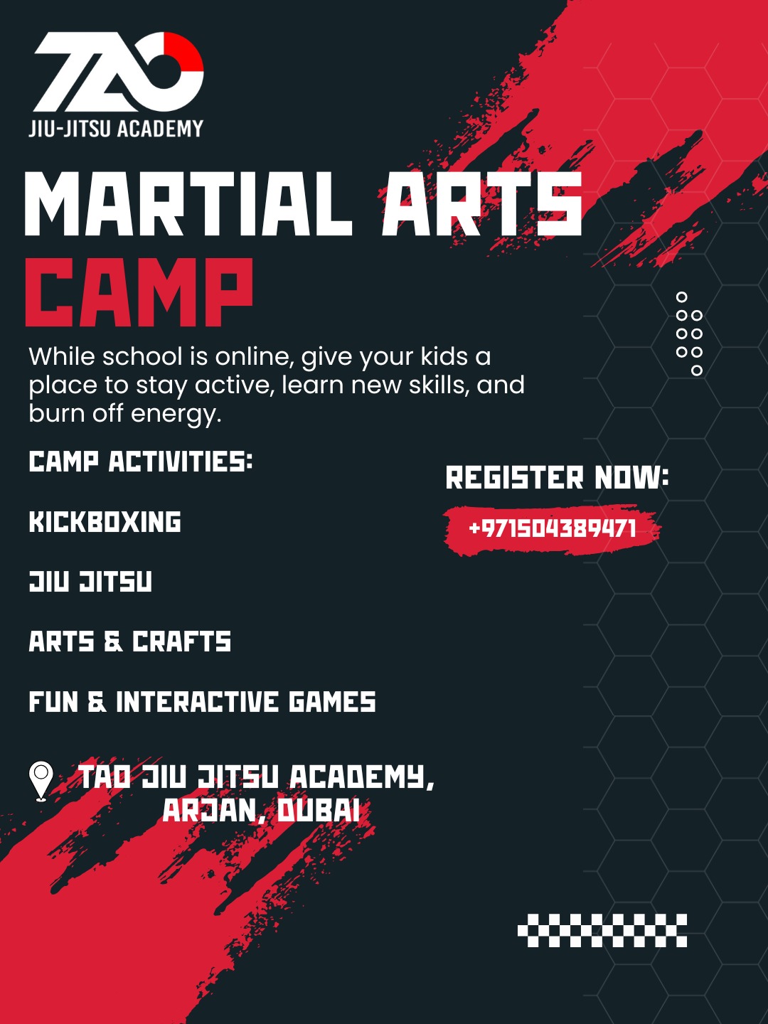 taojiujitsuacademy Facebook ad: School may be online… but the energy doesn’t…
