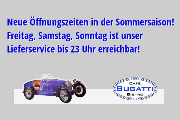 Cafe Bistro Bugatti Facebook ad: Burger Pizza Taxi Pocking - Bugatti Speisen Lieferservice