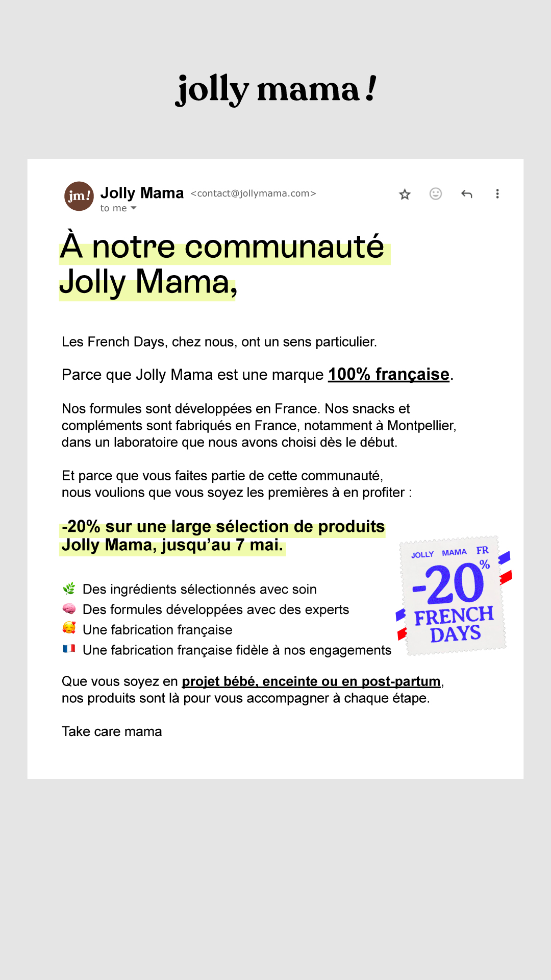 Jolly Mama Facebook ad