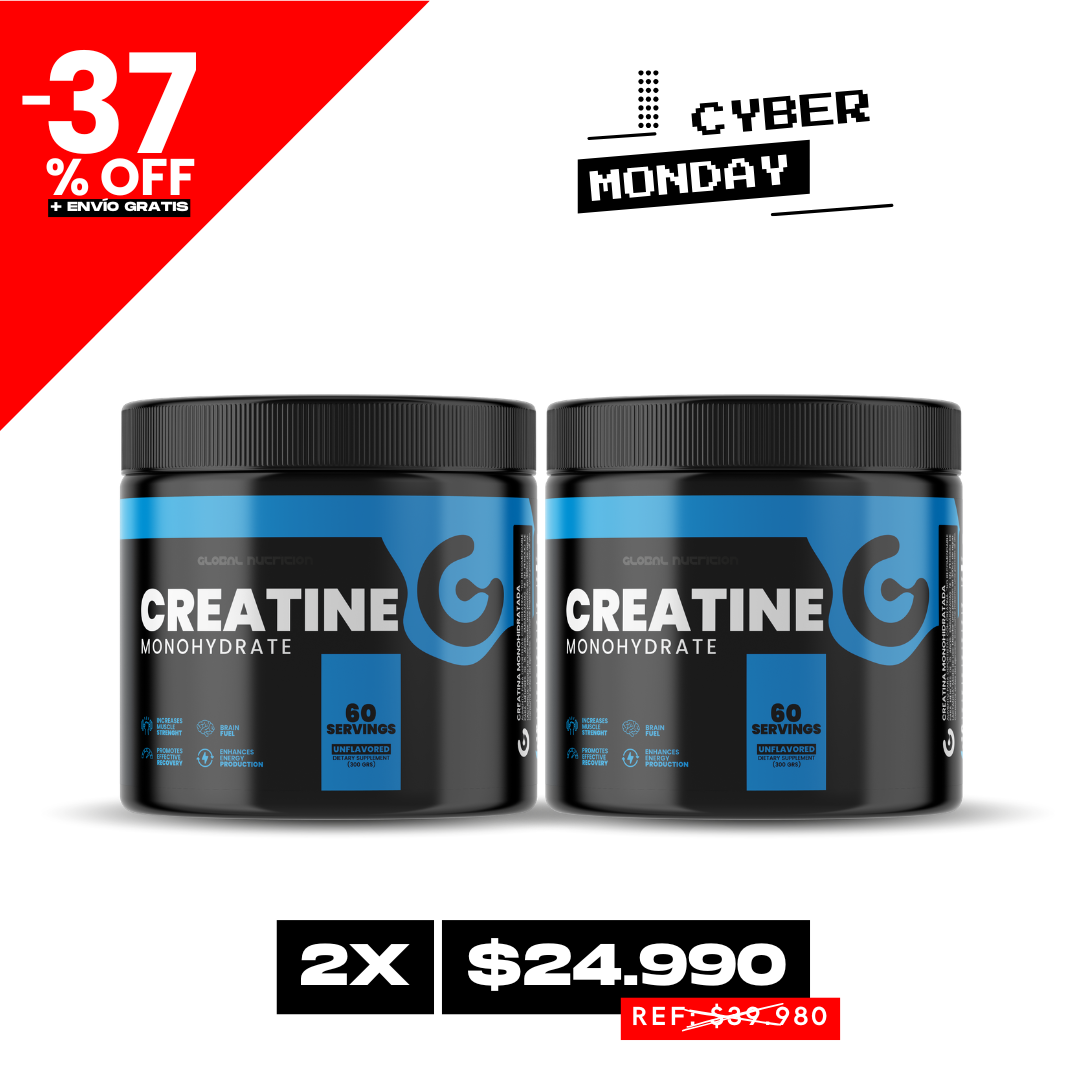 globalnutrition.cl Facebook ad: 2x Creatina 300 g · $24.990