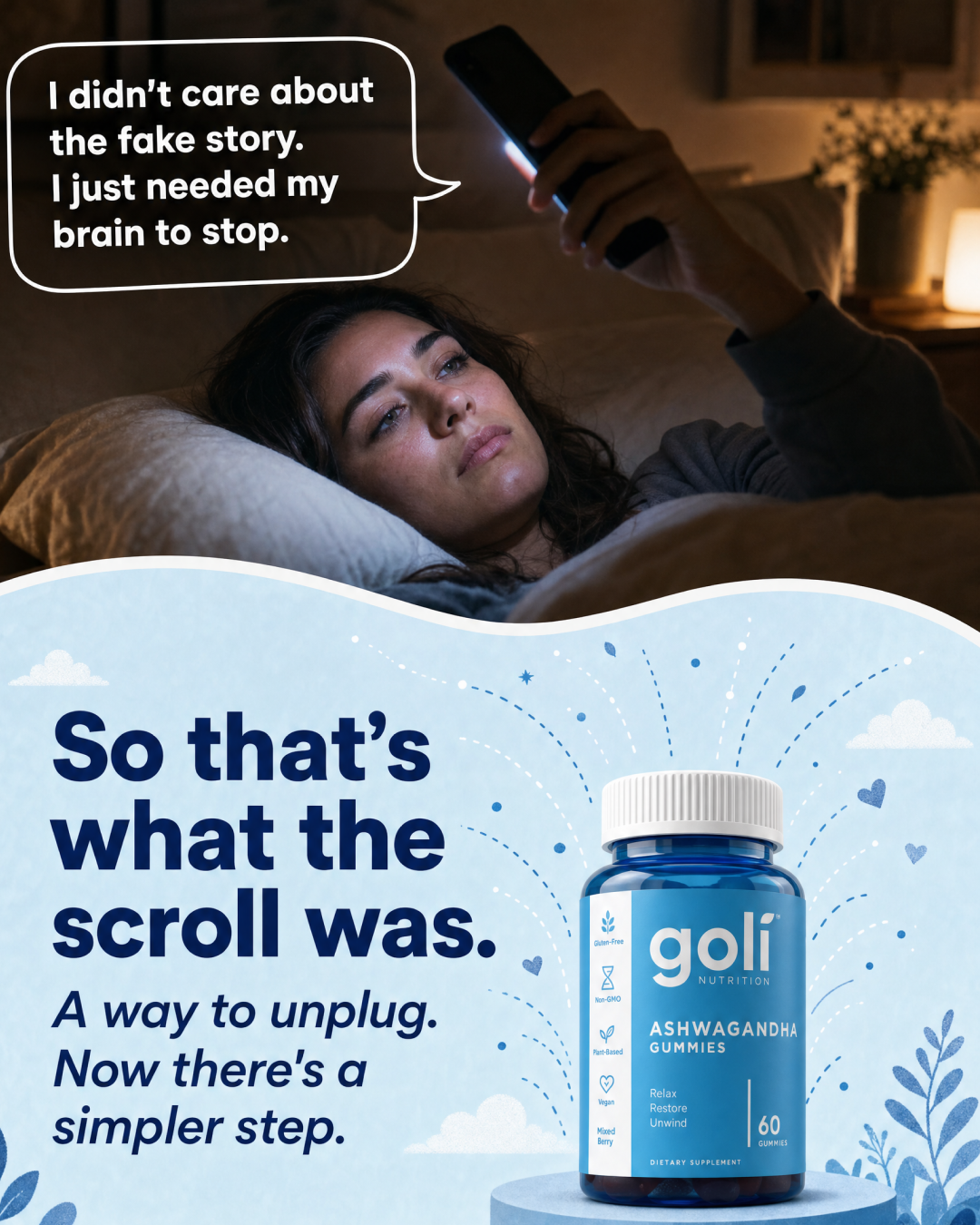Goli Facebook ad: You Don't Have a Scrolling Problem