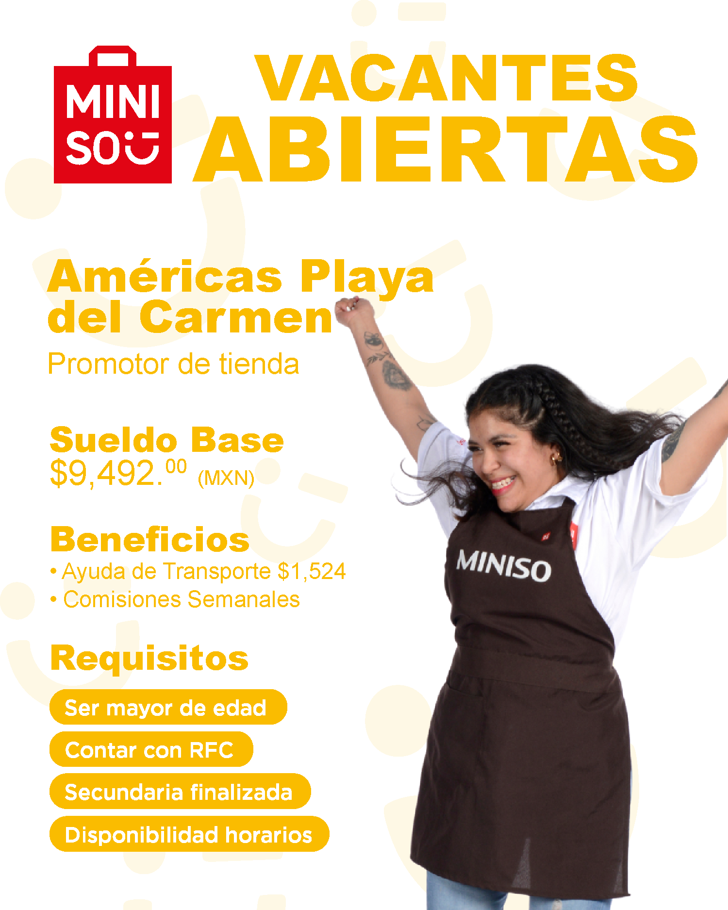 Miniso México - Reclutamiento Facebook ad: ESCRÍBENOS HOY