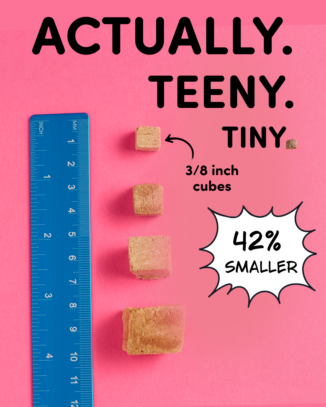 Snaggletooth Pets Facebook ad: Actually Teeny Tiny Treats
