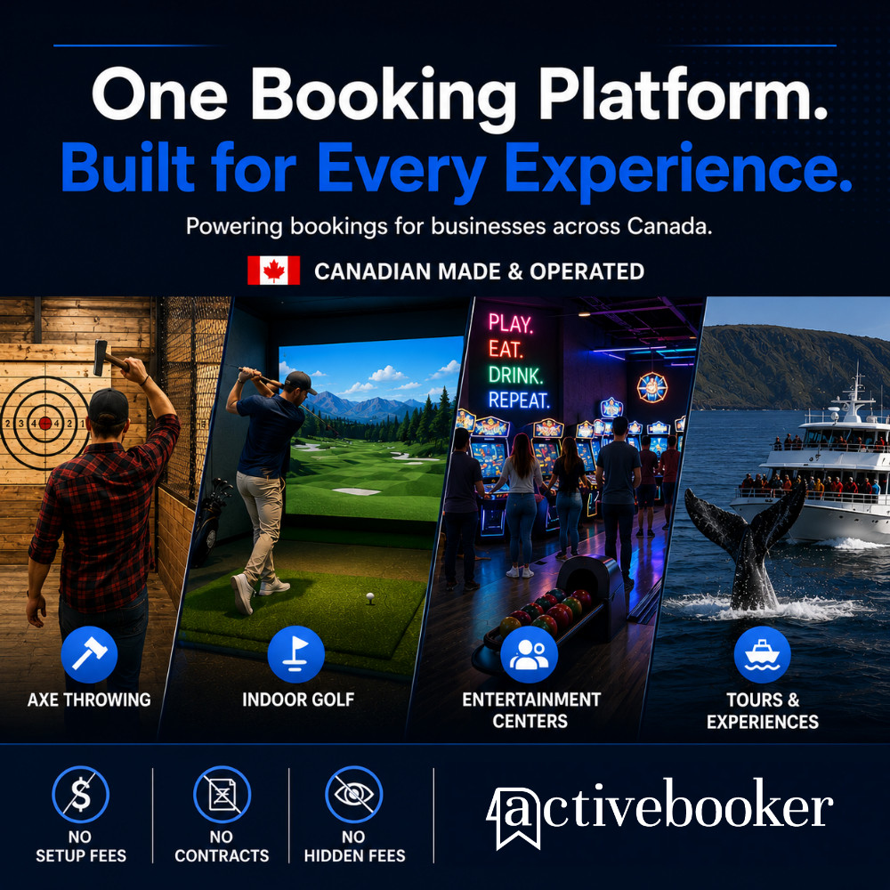 ActiveBooker - The Activity-Based Booking Platform Facebook ad: 100% Canadian Owned & Operated
