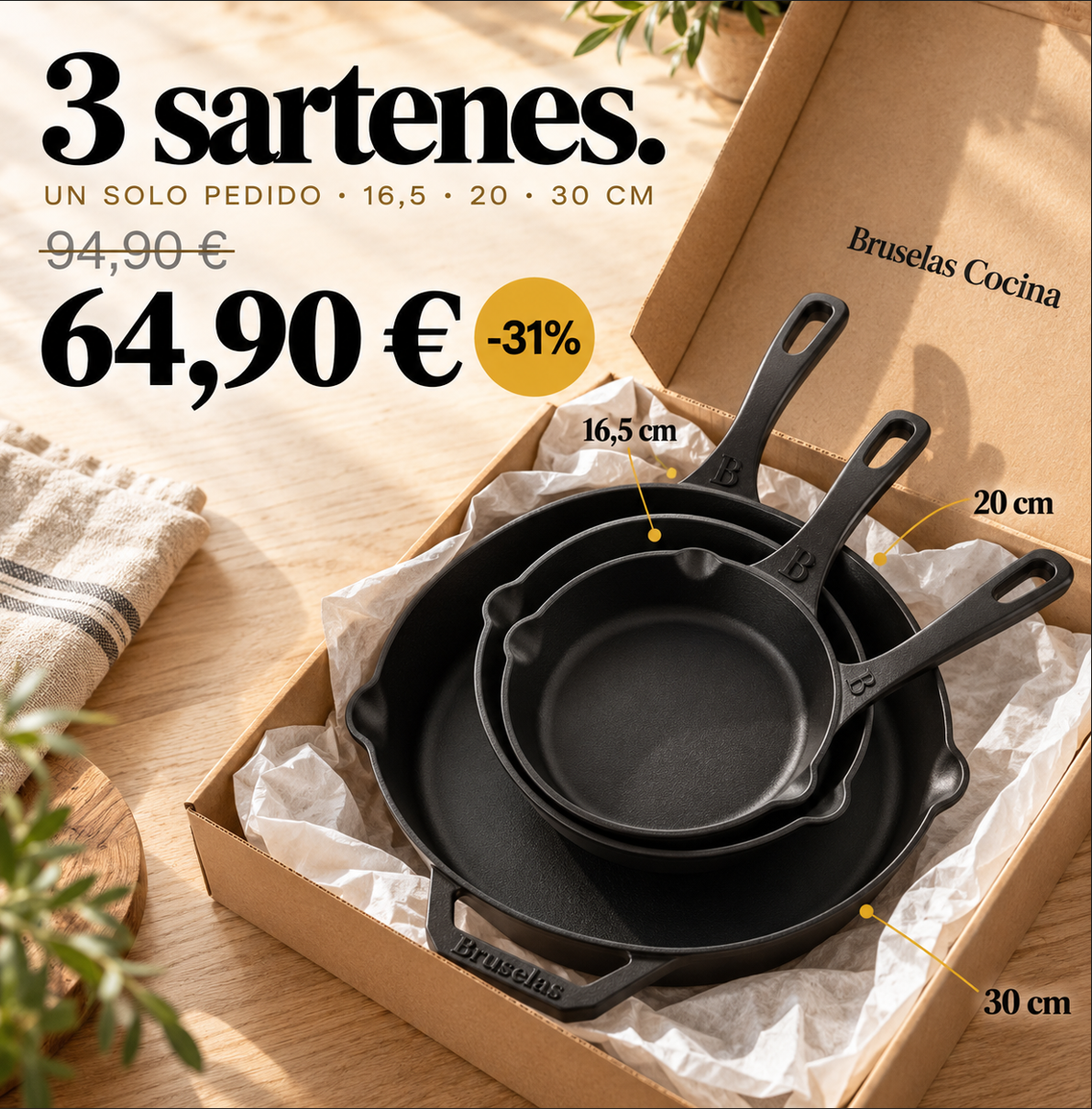 Bruselas Cocina Spain Facebook ad: ¿Gas, vitrocerámica o inducción? No importa.