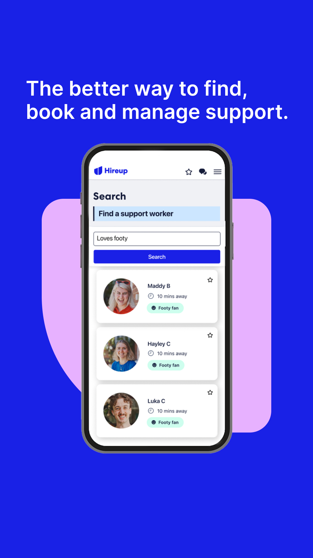 Hireup Facebook ad
