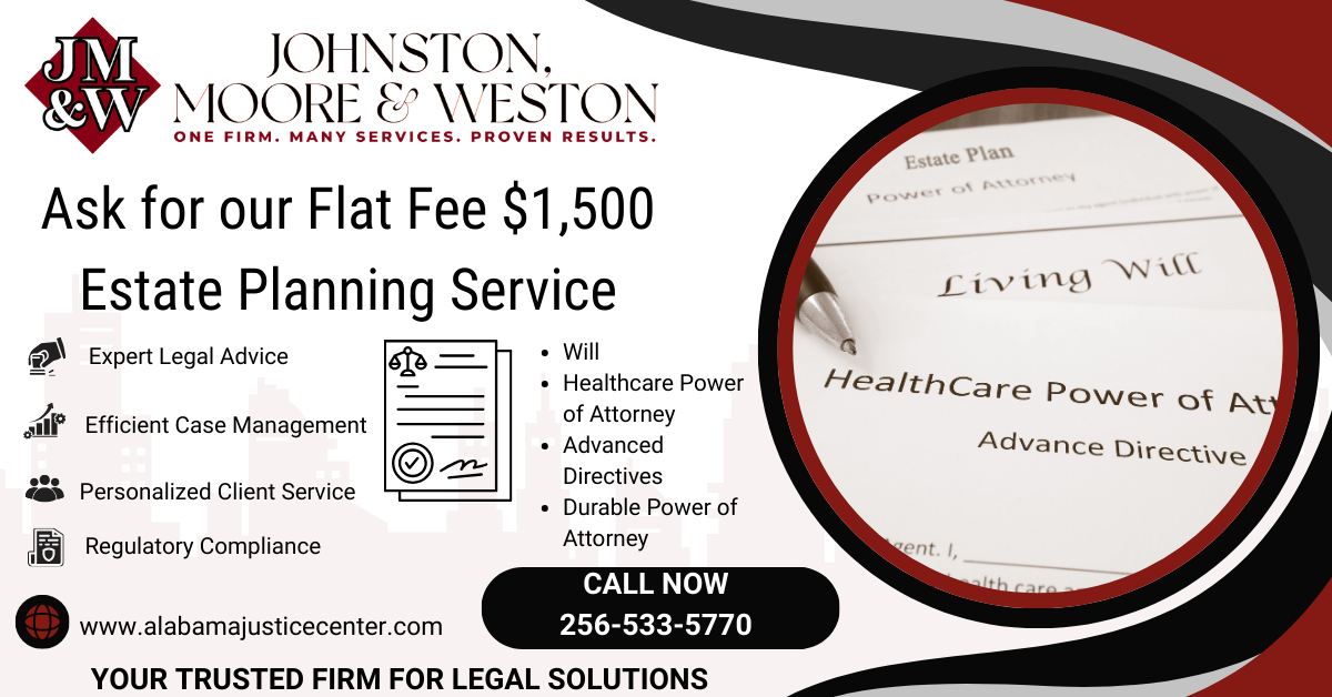Johnston, Moore & Weston Facebook ad: Estate Planning Services by Johnston Moore & Weston