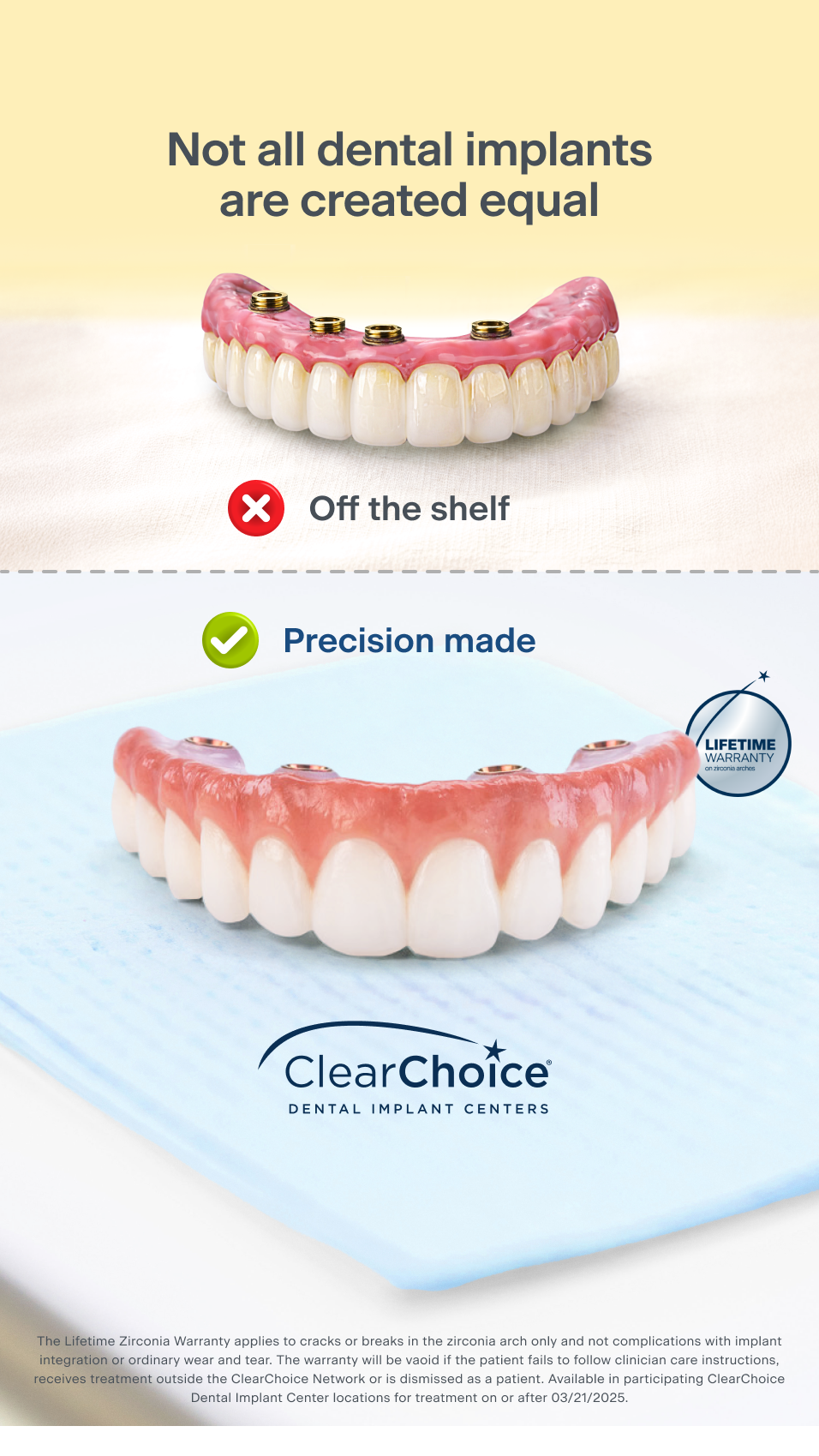 ClearChoice Dental Implant Centers Facebook ad from Apr 7, 2026