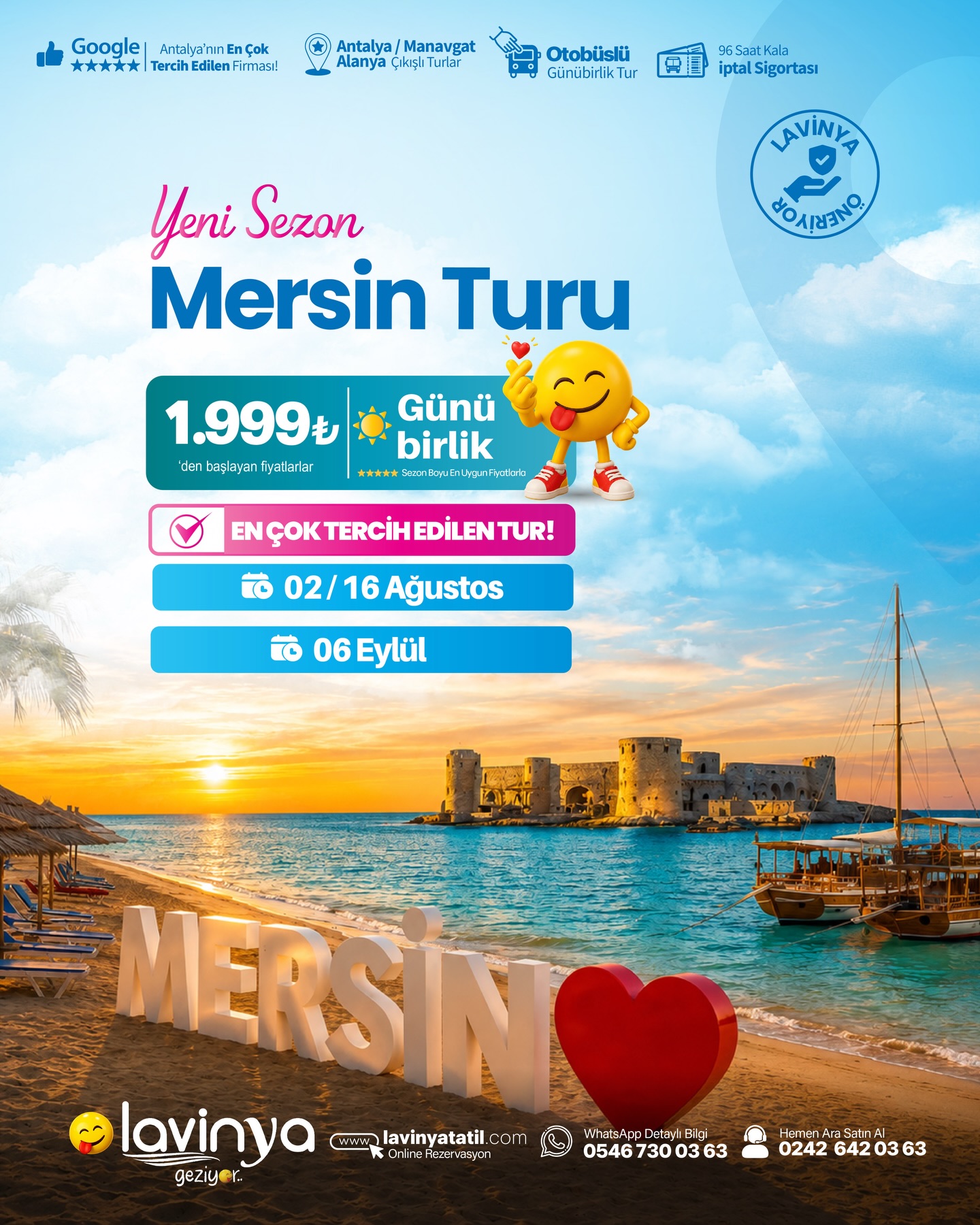 Lavinyatatil.com Facebook ad: MERSİN GÜNÜBİRLİK TURU