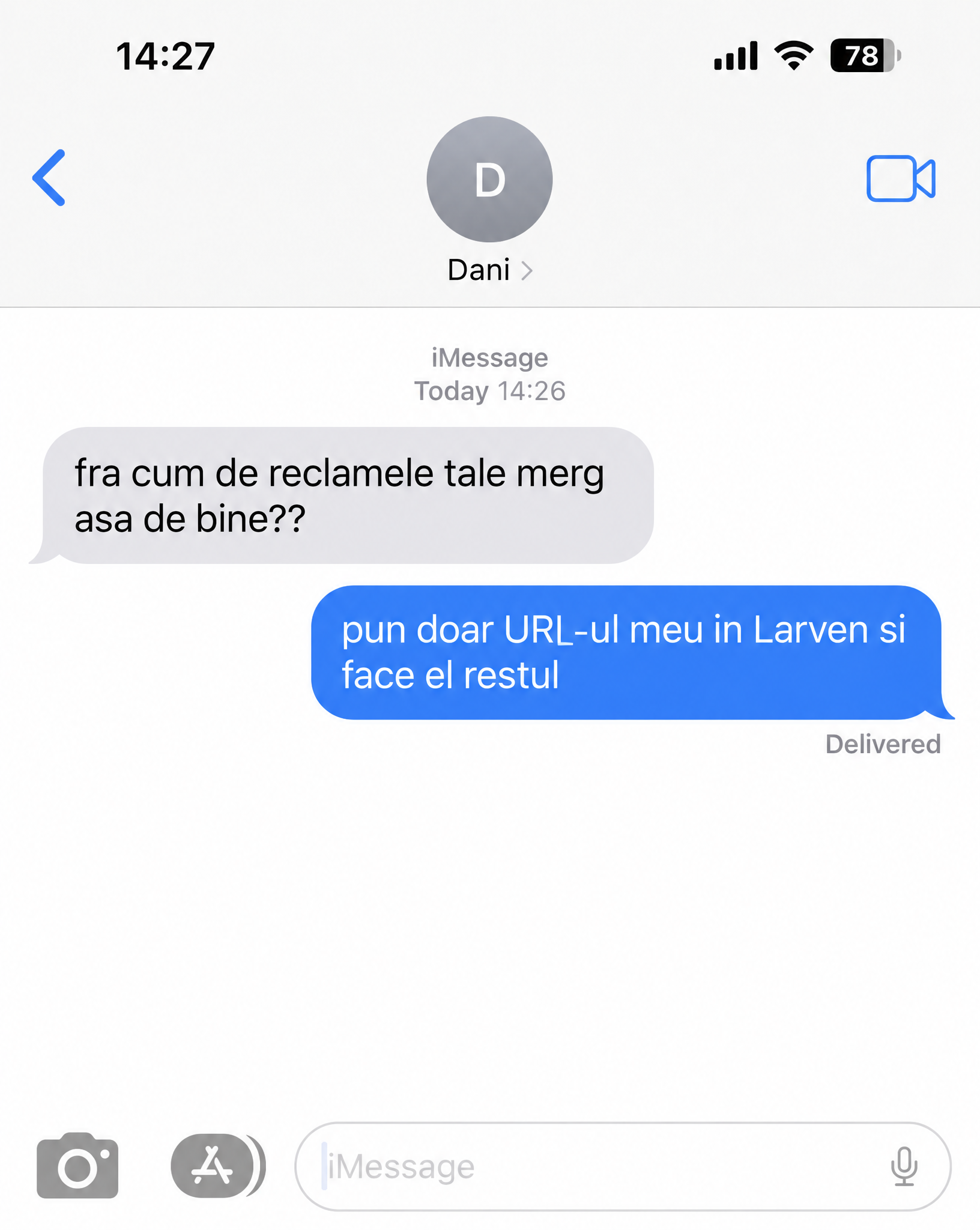 Larven AI Facebook ad: Larven face restul