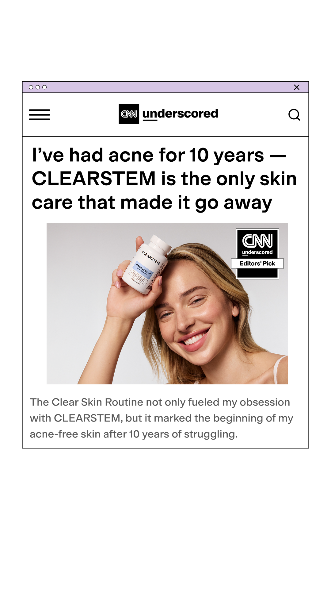 CLEARSTEM Skincare Facebook ad