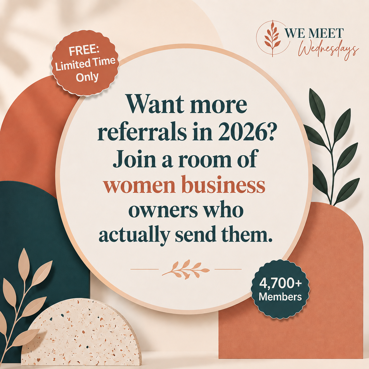 We Meet Wednesdays Facebook ad: FREE: Limited Time Only!