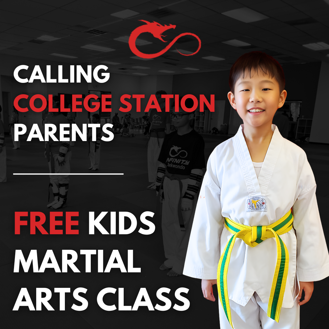 Infinity Taekwondo Facebook ad: Kids Taekwondo (Ages 4+) | Free Trial Pass