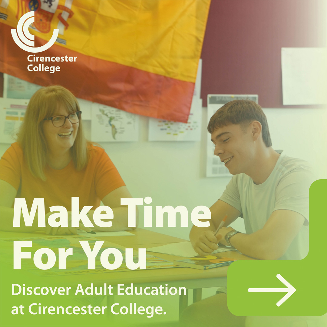 Cirencester College Facebook ad: Making time for yourself matters.