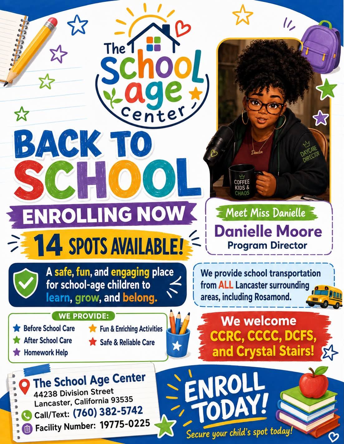 The School Age Center Facebook ad