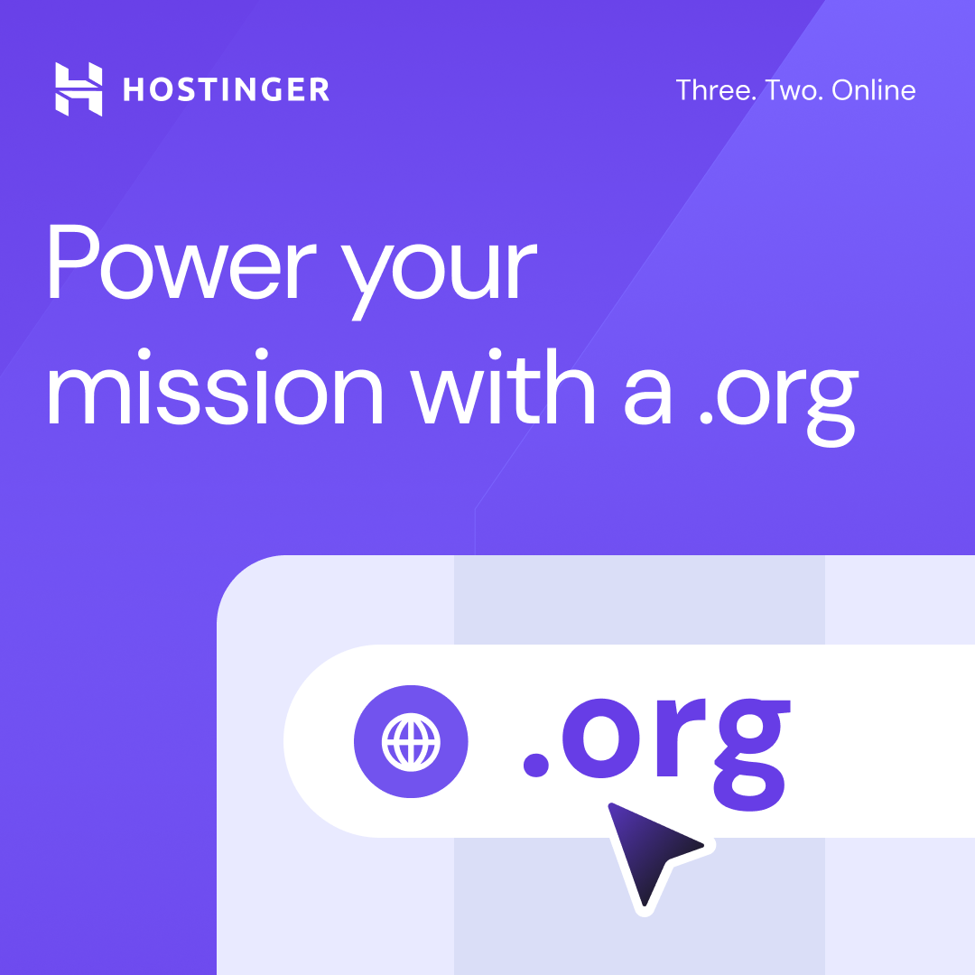Hostinger Facebook ad: Domains from $0.99
