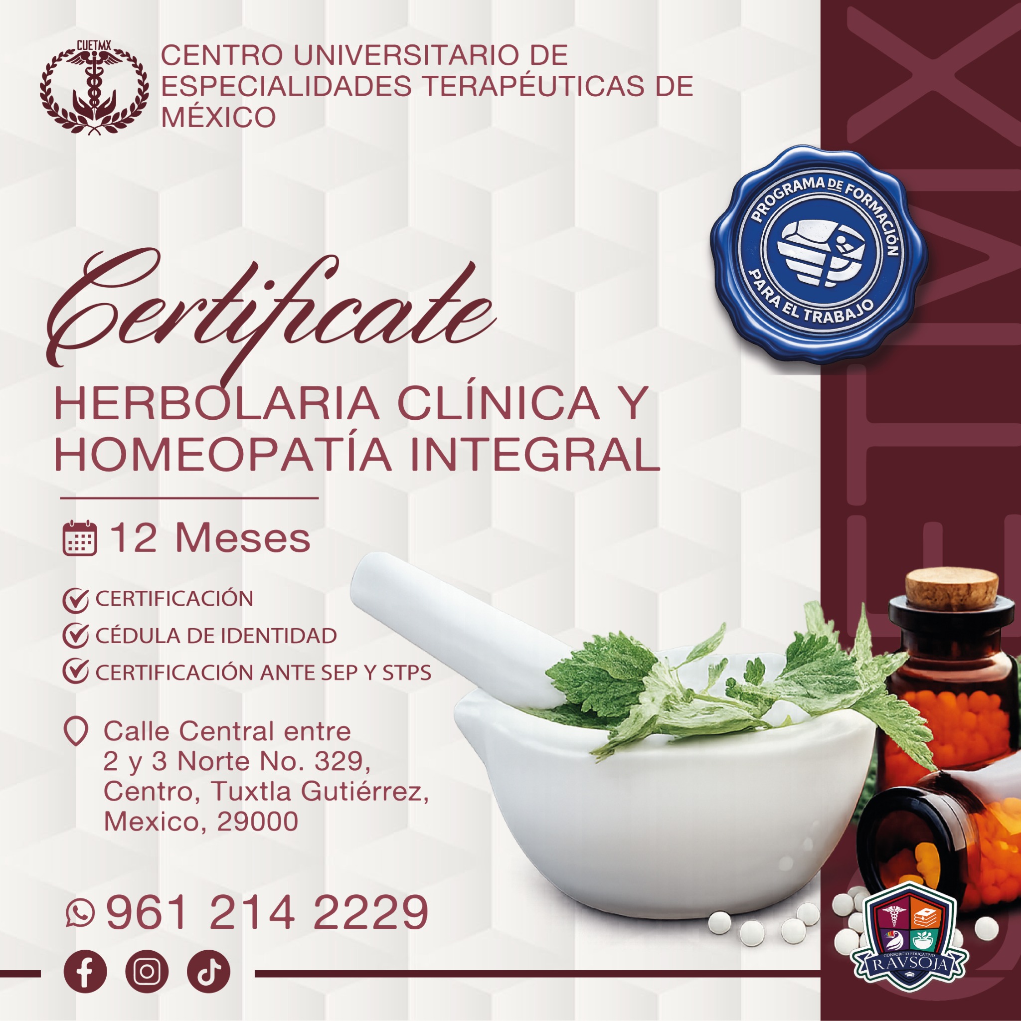 Centro Universitario de Especialidades Terapéuticas de México Facebook ad: DIPLOMADO EN HERBOLARIA CLÍNICA Y HOMEOPATÍA INTEGRAL