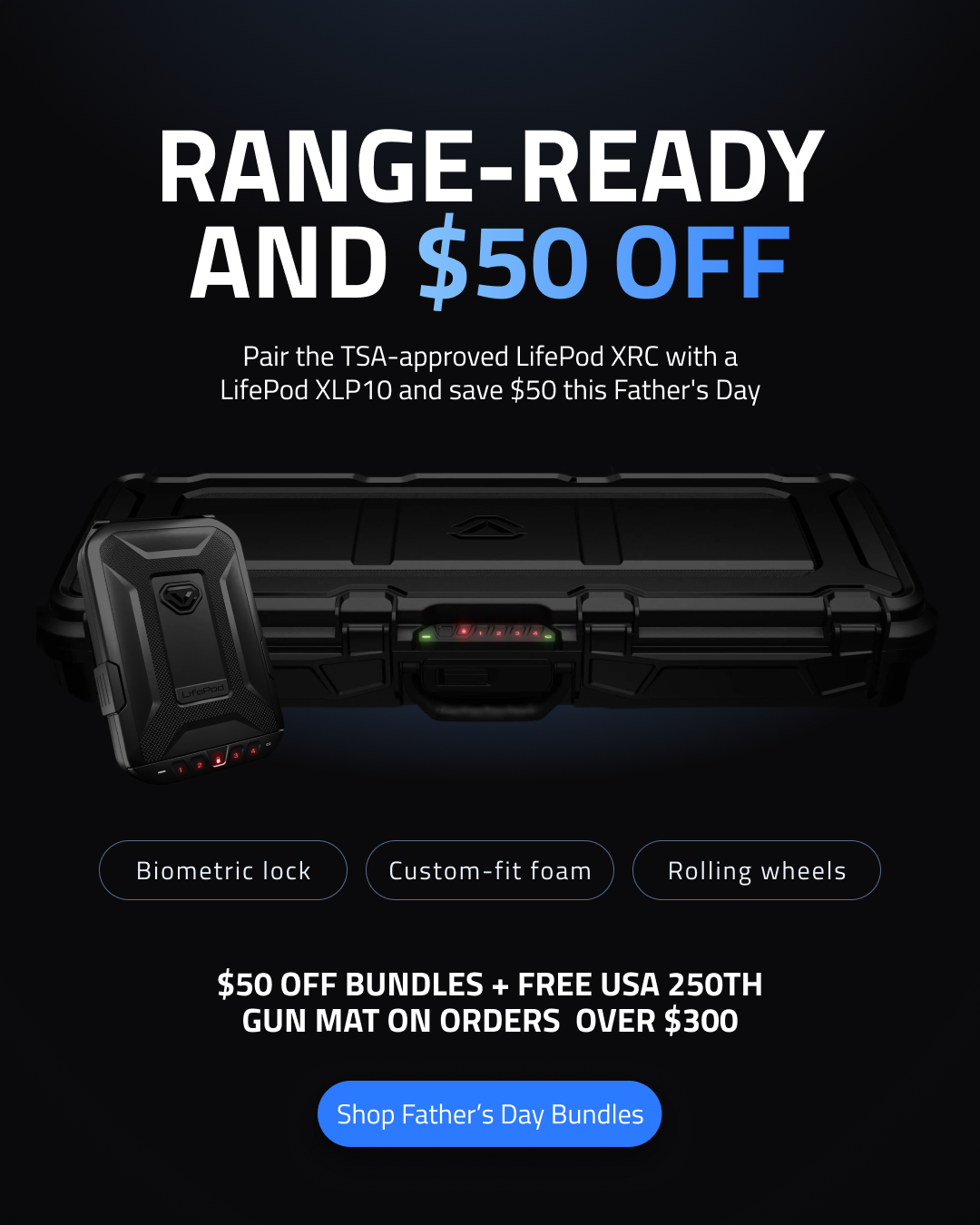 Vaultek Facebook ad: This Father's Day, skip the predictable gifts.