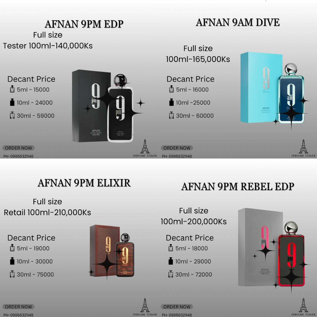 Perfume Tower Yangon Branch Facebook ad: 19.Feb.2026 YGN Perfume Update Stock List