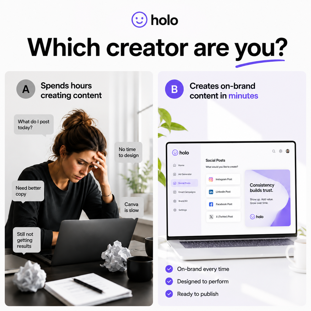 Holo Facebook ad
