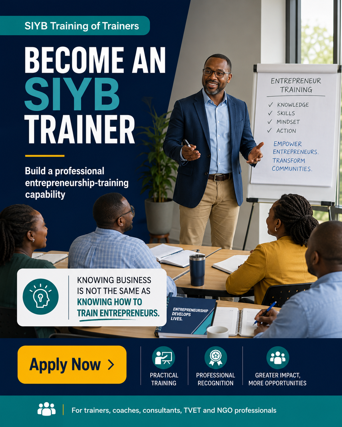 Elimu Masters Hub Facebook ad: Become an SIYB Trainer