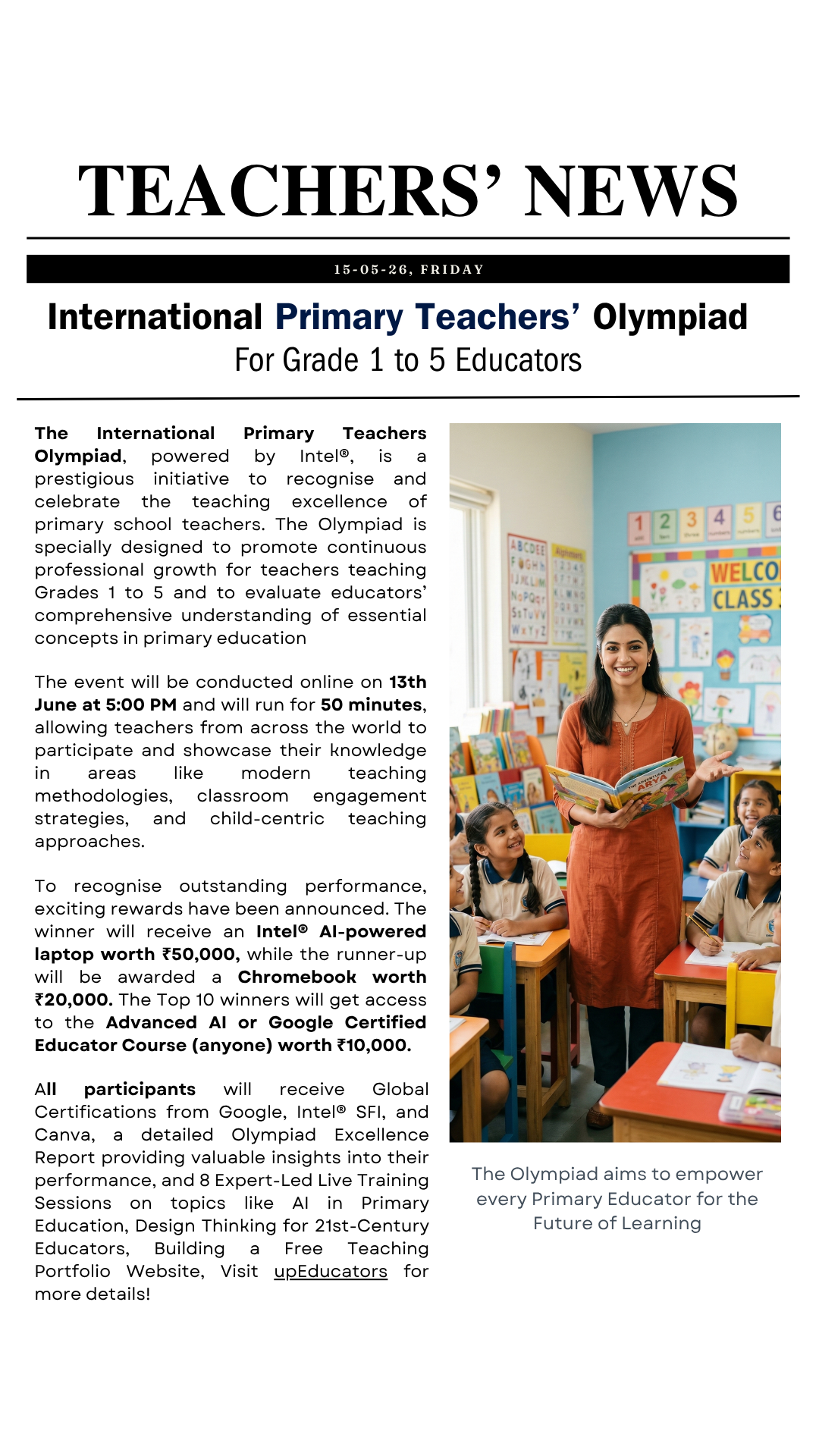 upEducators Academy Facebook ad