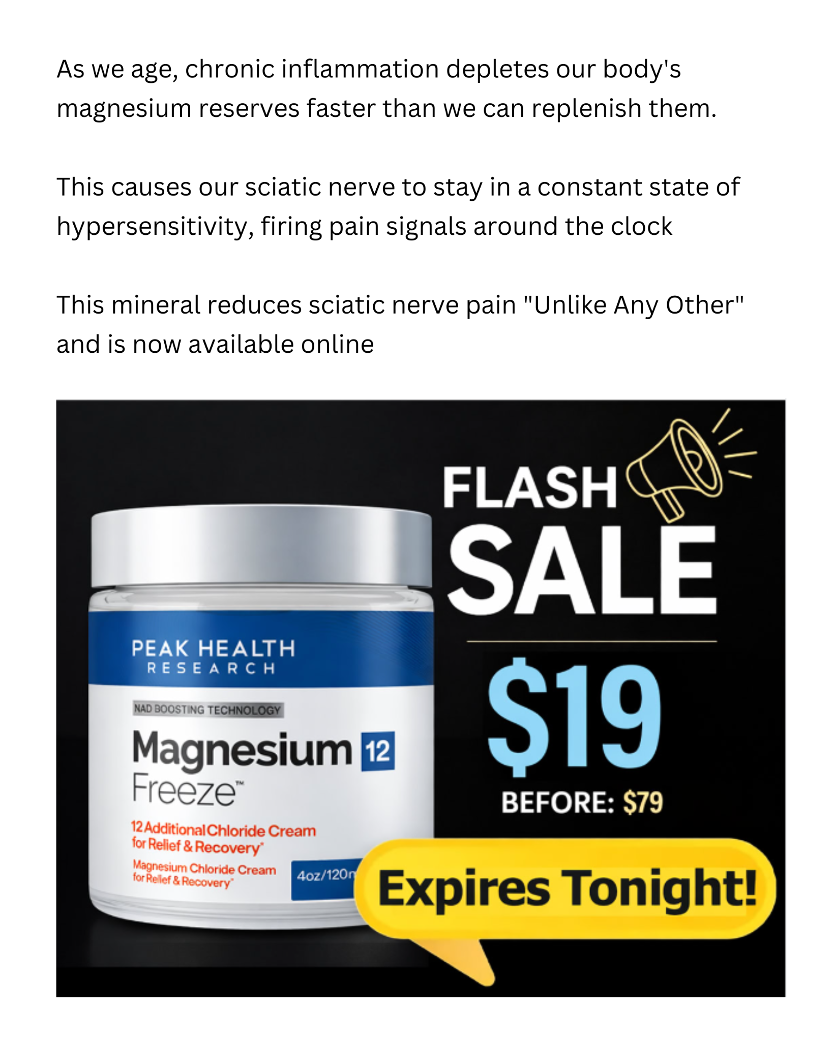Sciatica Health Center Facebook ad