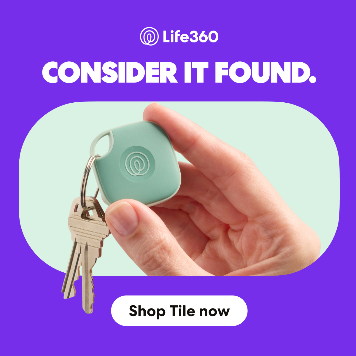 Life360 Facebook ad: Get Tile, Stay In Control.