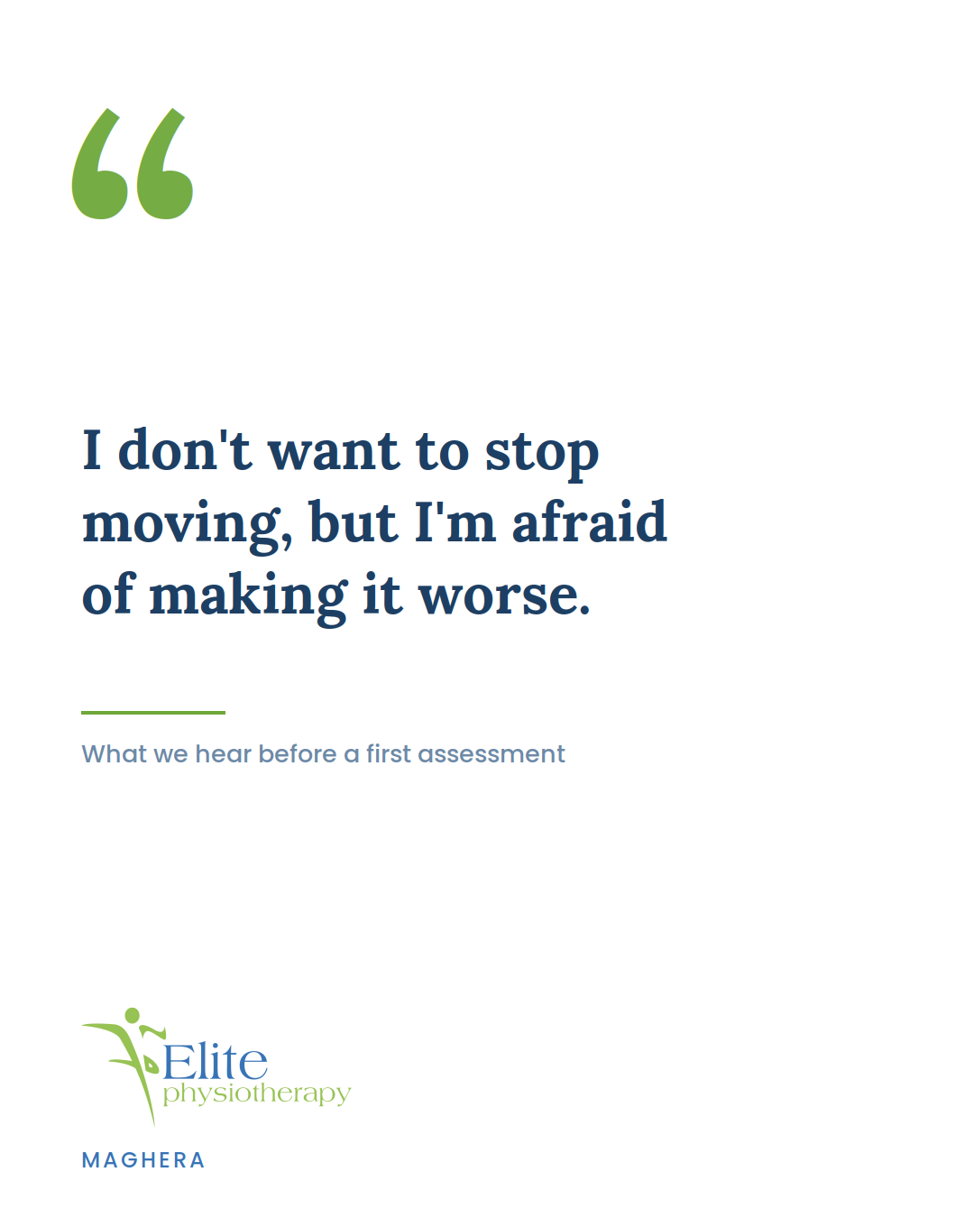 Elite Physiotherapy Facebook ad: Rest it. Feel better.