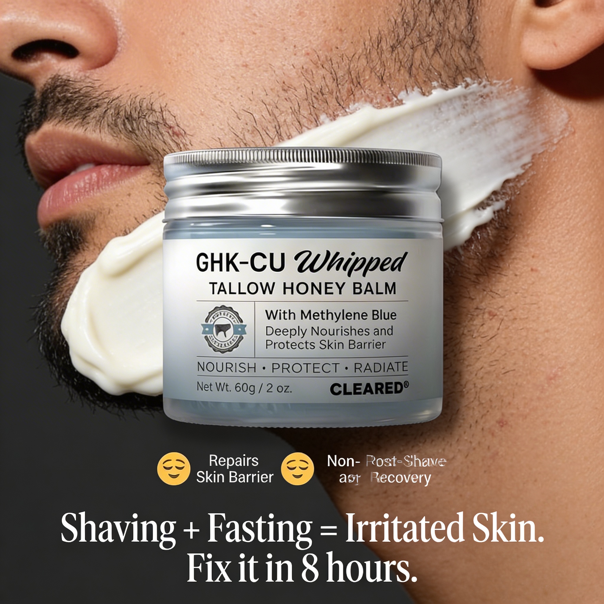 TryCleared Facebook ad: Upgrade Your Skin, 53% Off