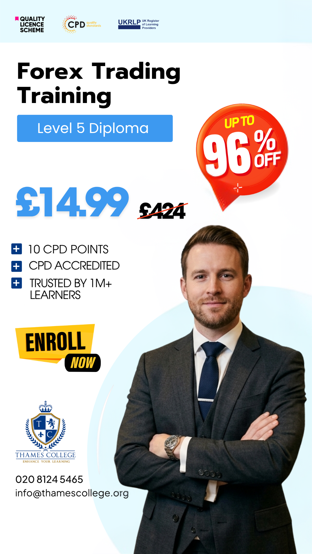 Thames College Facebook ad from May 20, 2026