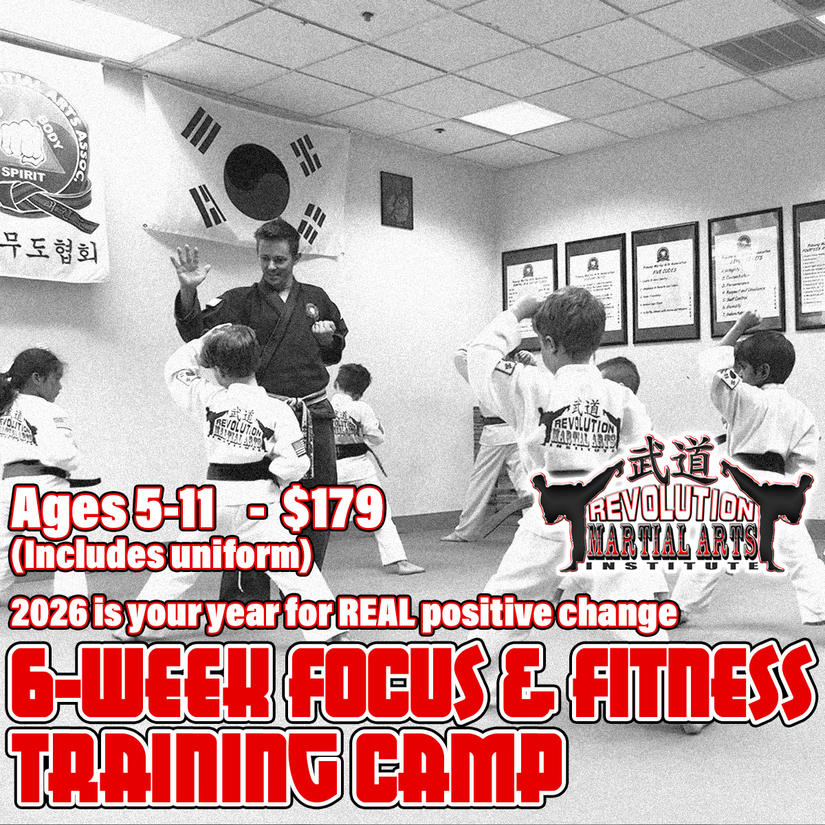 Revolution Martial Arts Institute Facebook ad: Give your child the tools to be a CHAMPION Description: 6…
