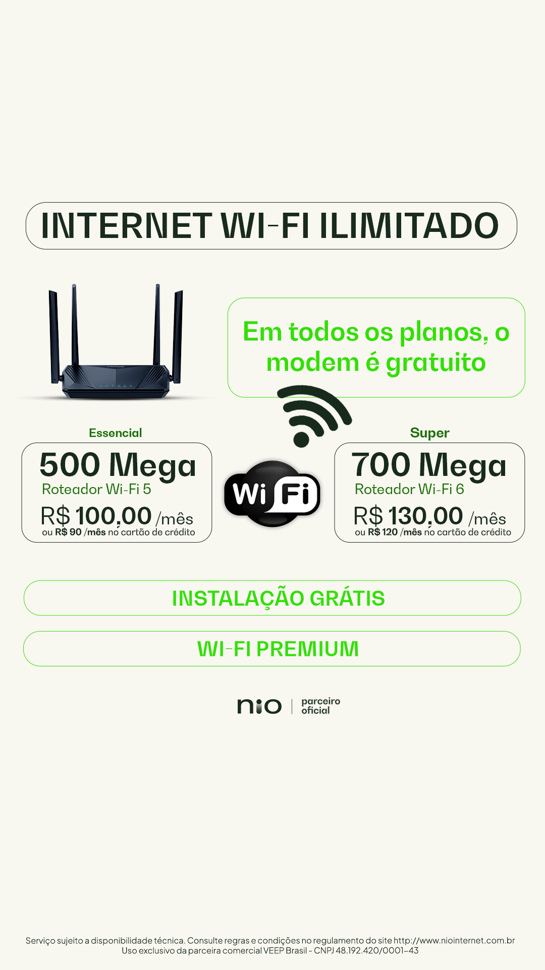 Nio Fibra - Veep Facebook ad from Mar 4, 2026