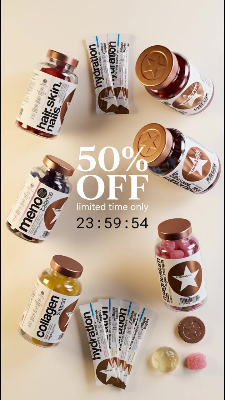 STARPOWA Facebook ad: 50% Off Your First Order + FREE GIFT