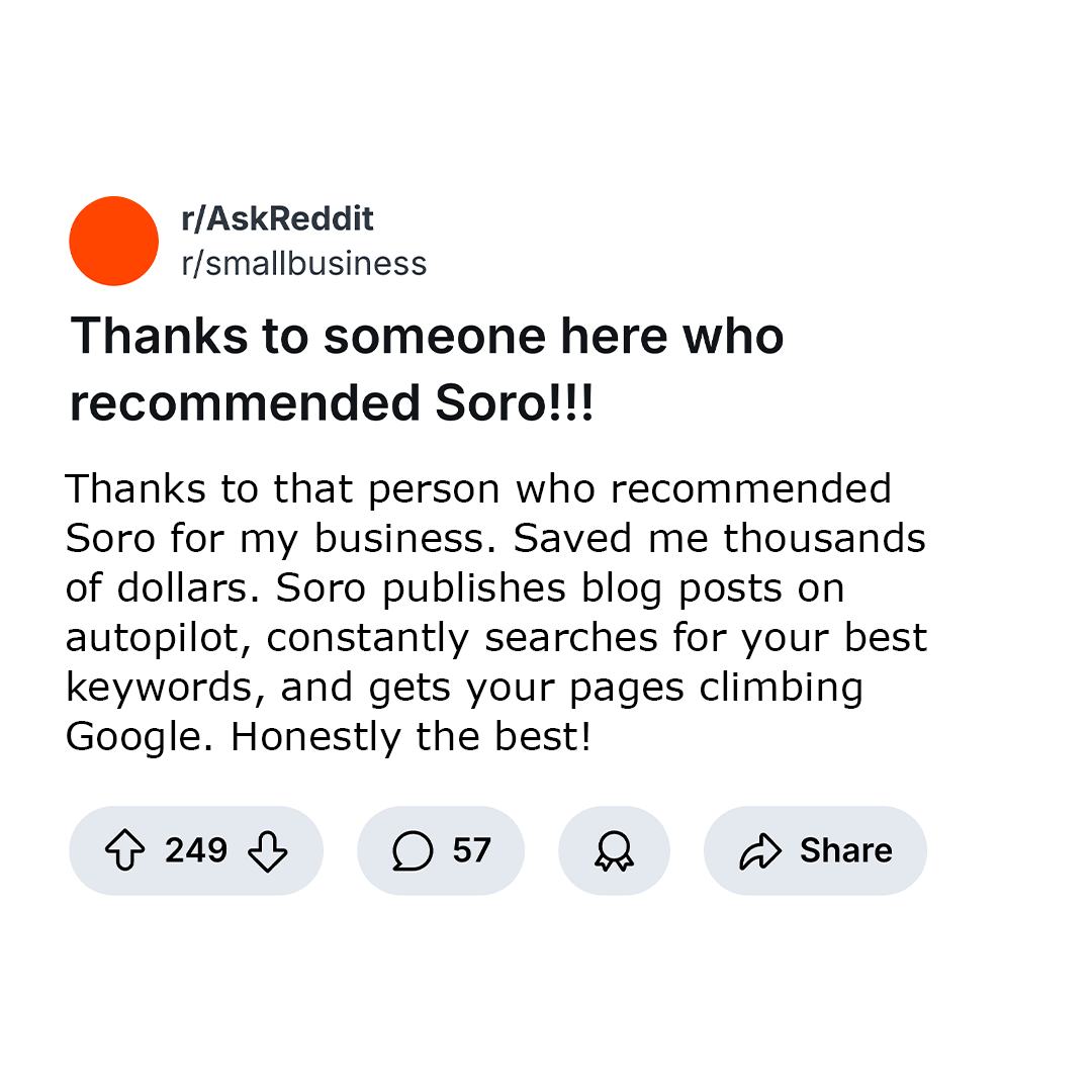 Soro SEO Facebook ad