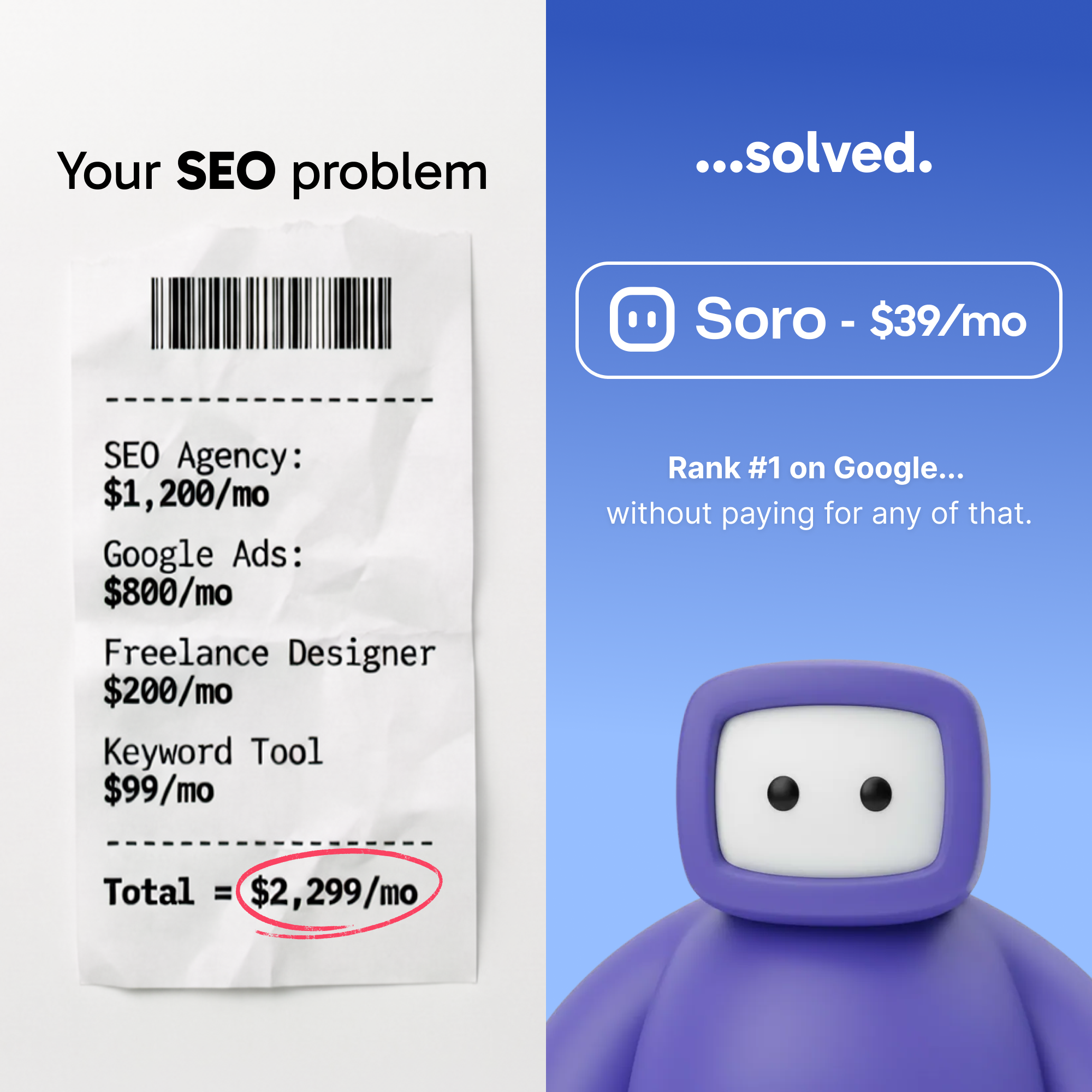 Soro SEO Facebook ad