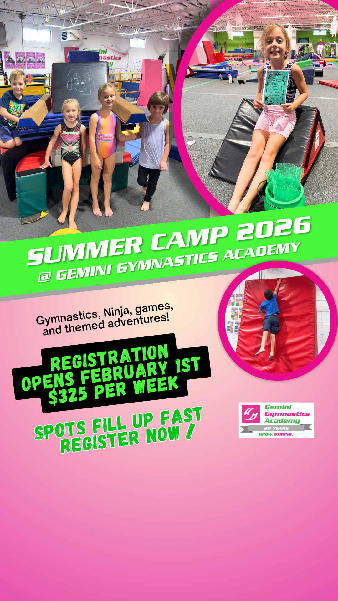 Gemini Gymnastics Academy - La Grange Facebook ad from Mar 11, 2026