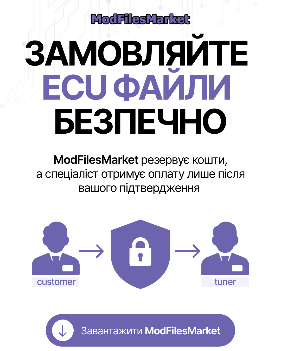 Modfilesmarket Facebook ad: Перший у світі ECU маркетплейс