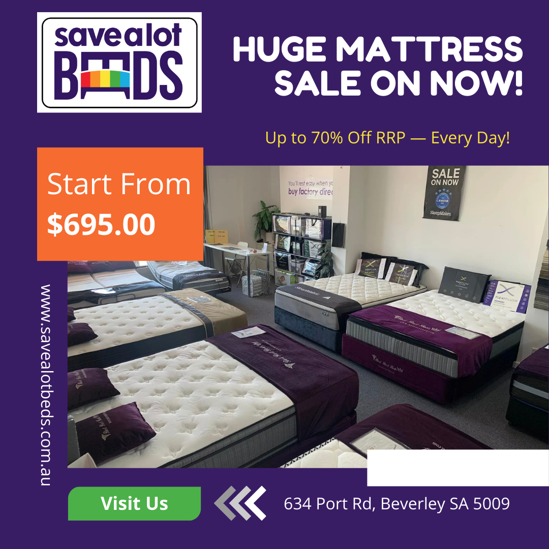 Save a Lot Beds Facebook ad: Tired of Overpaying for a Mattress?